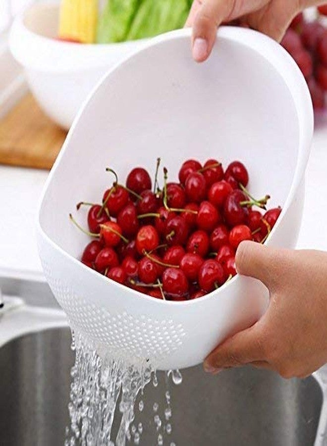 Kitchen4U Plastic Veg Cutter and Rice Strainer, 2-Piece, Colour May Vary Colour - Image 5